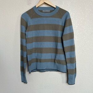 Icebreaker Merino Wool Blend Blue Brown Striped Knit Sweater XS Women Light